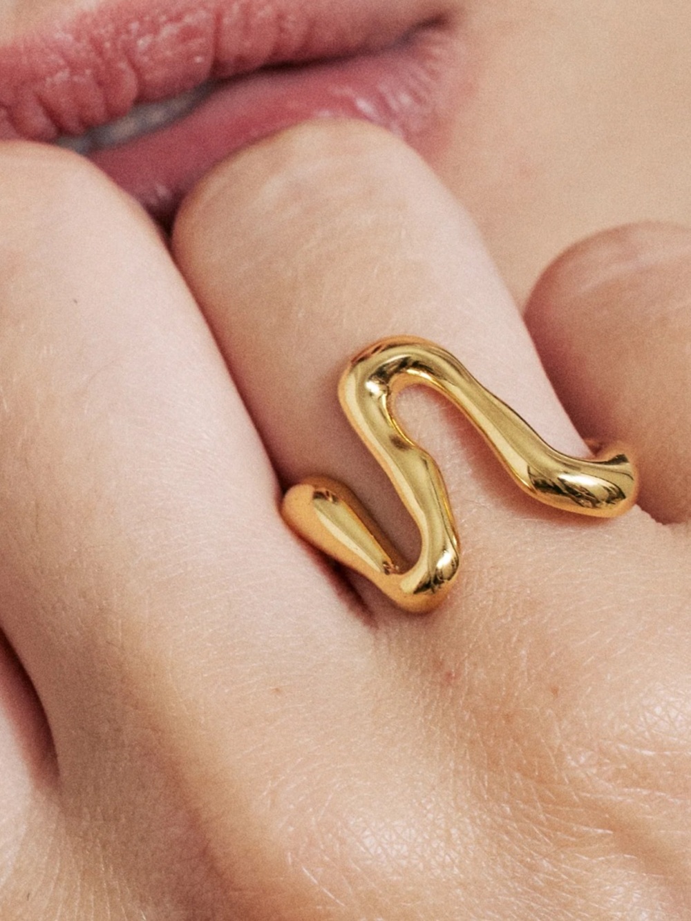 New Wave Ring In Gold Vermeil size 8